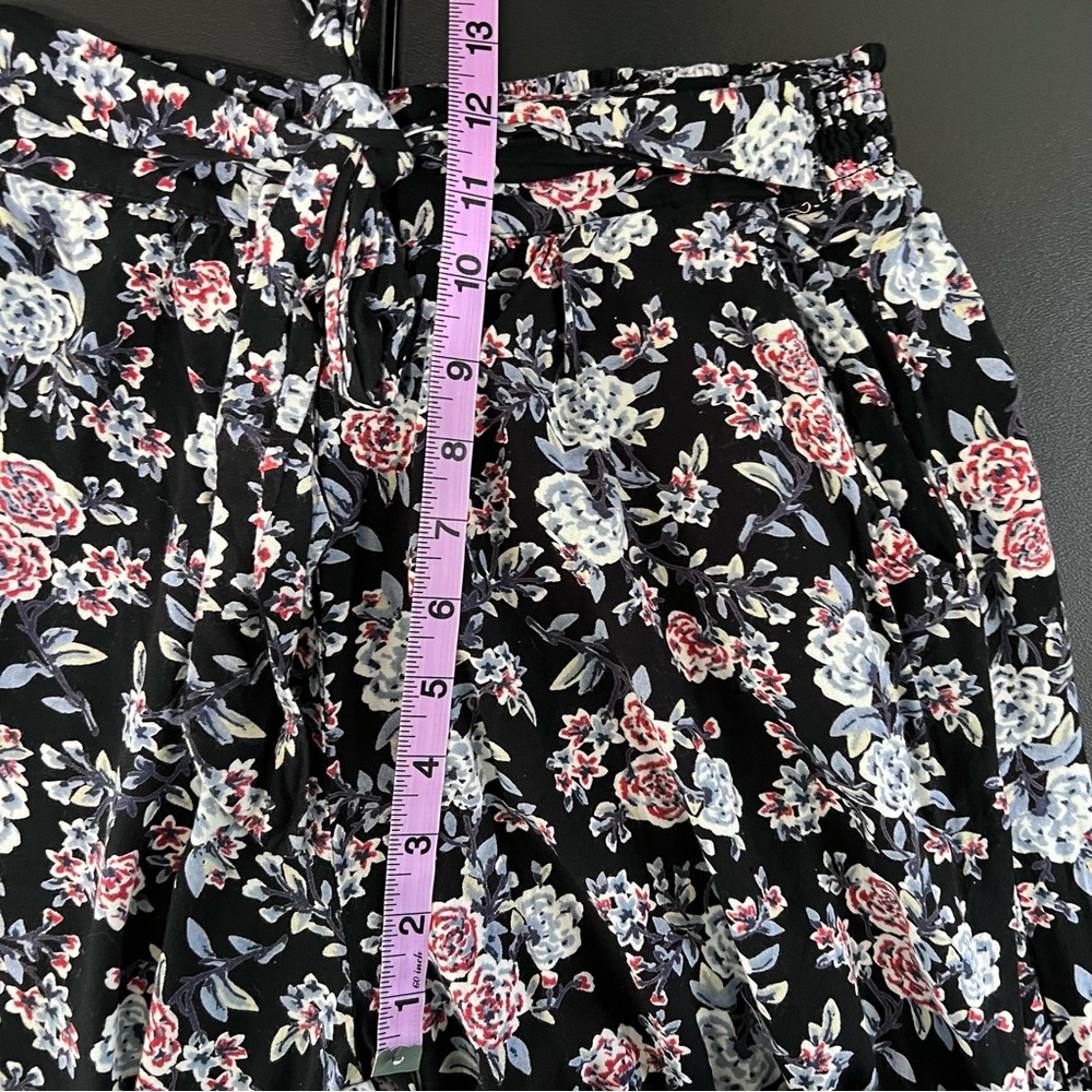 ANGIE Floral Wide Leg Tie Waist Pants Size L - Picture 5 of 5